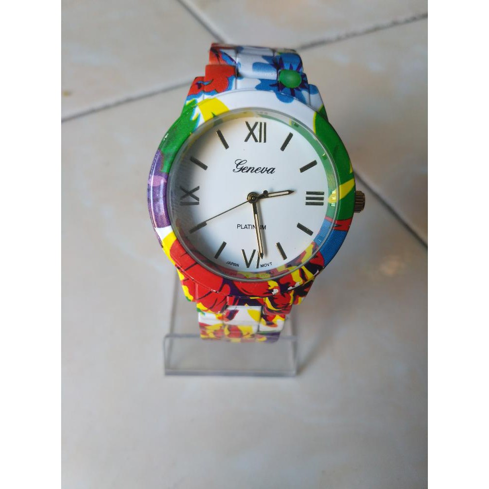 Jam Tangan Wanita Analog GENEVA Platinum A304 Bunga