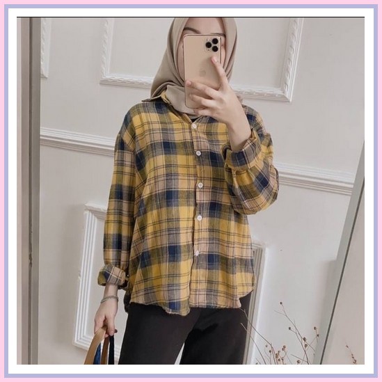 Lia Oversize Flanel Shirt By Queenlyshop Flanel China Shirt