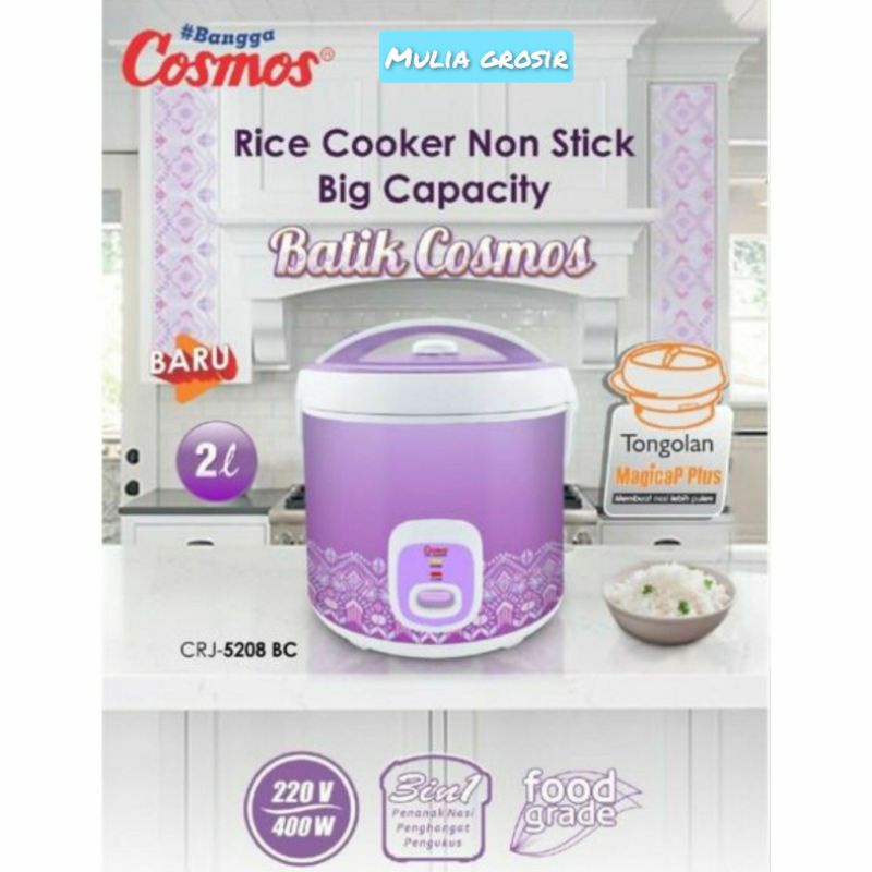 Magic Com Cosmos 2L 3in1 CRJ 5208 BC Rice Cooker Cosmos 2L