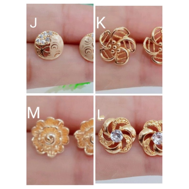 NXi771. Anting xuping wanita lapis emas dgn mata zircon