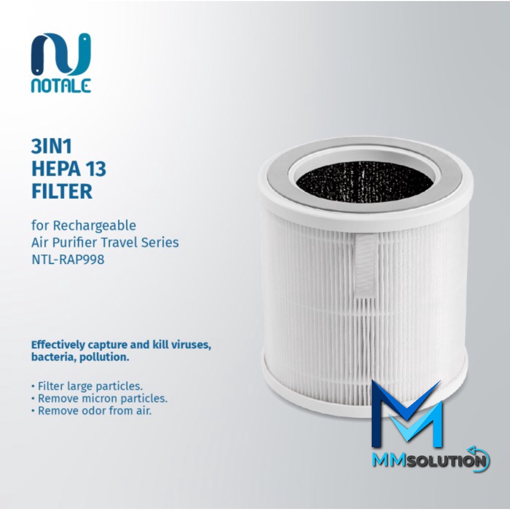 Notale Replacement HEPA H13 Filter Pengganti For Air Purifier Travel