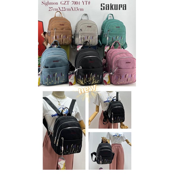 Tas Wanita Ransel SIGHMON Original Tas Ransel 3 in 1 Import Fashion Korea Tas Ransel Canvas Import Trendy Waterproof