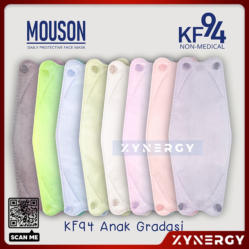 Masker Mouson KF94 Anak Warna Gradasi isi 10 4 ply Masker Non Medis Sekali Pakai 4ply