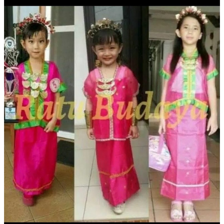 Pakaian adat Bugis / baju adat bodo  / stelan  adat Makasar anak tk,SD,,smp