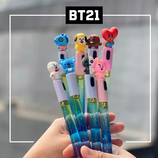 

Pulpen Gel LED Karakter BT21 Pena BTS Kpop Bolpoin Bolpen