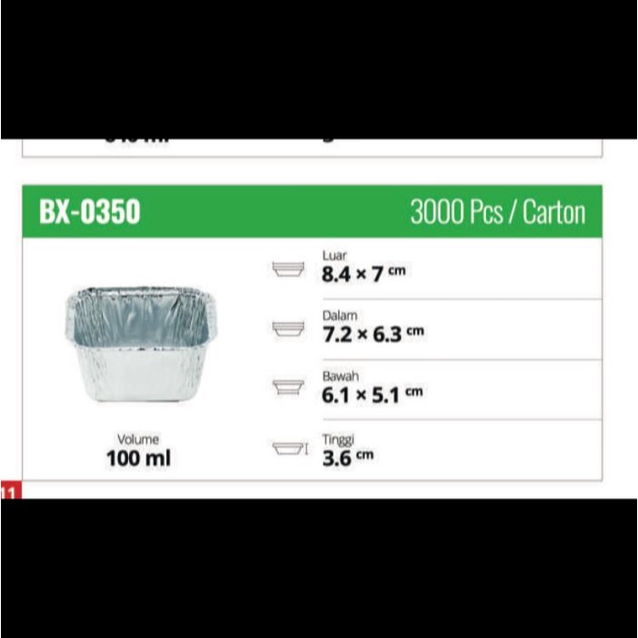 Alumunium Foil Cup - Cup Alu Tray BX-0350 isi 10lbr