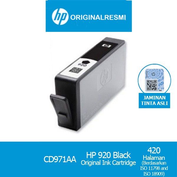 CARTRIDGE HP 920 BLACK / TINTA CATRIDGE HP920 HITAM ORIGINAL - RESMI
