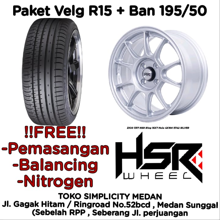 Promo Paketan Siap Pakai Velg Dan Ban Mobil Ring 15 Rata Body Untuk Brio Agya Ayla Sigra Datsun Caly
