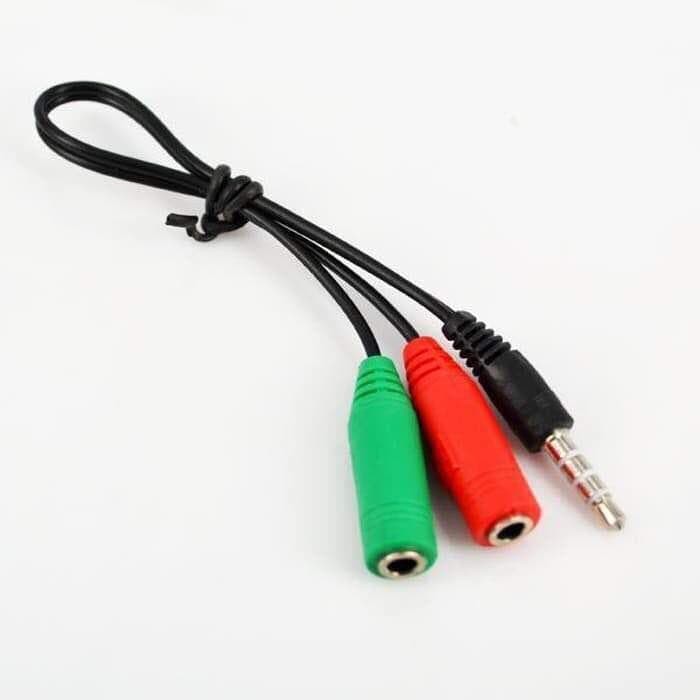 Kabel Konektor Splitter 3.5mm audio Mic