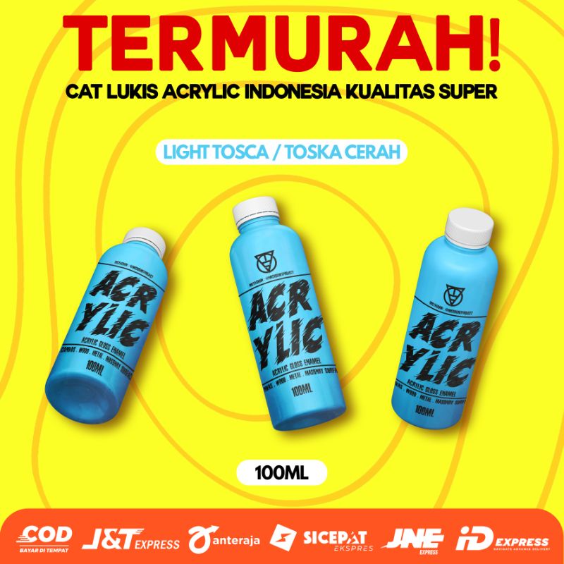 

Cat Lukis Kanvas 100ml Tosca Cerah - Cat Akrilik - Acrylic Paint Cat Sterefoam