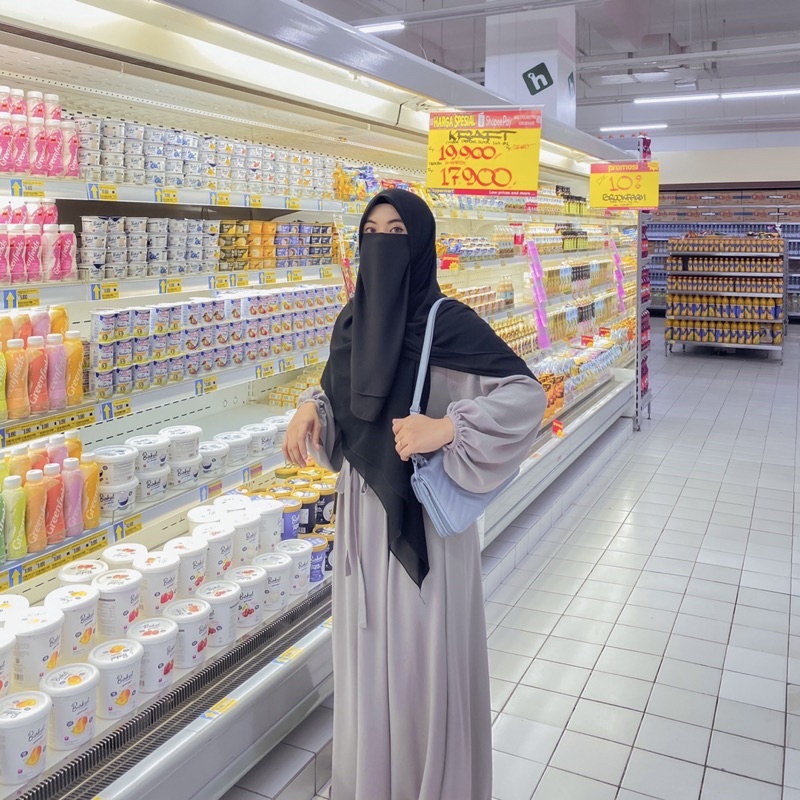 Khimar Segi Empat set Cadar