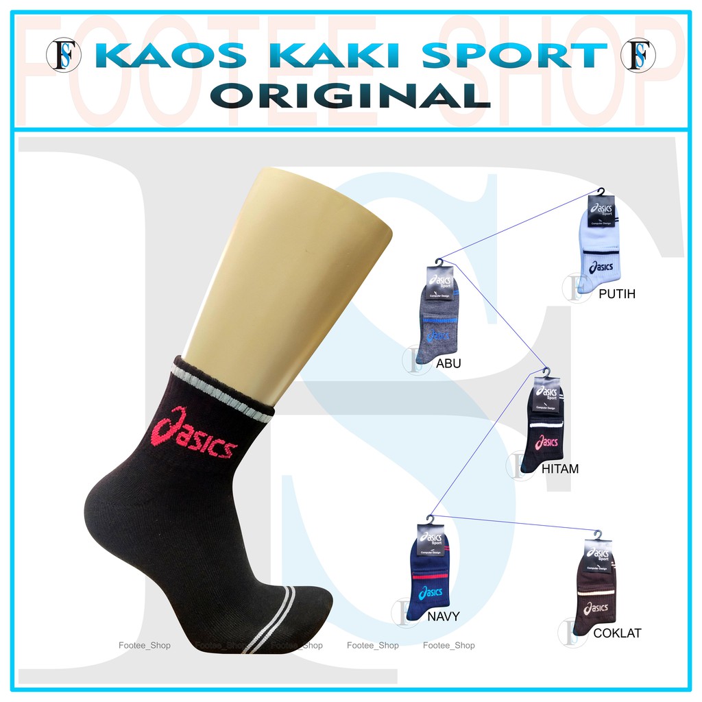  Kaos  kaki  asics sport pendek tenis voli  Shopee 
