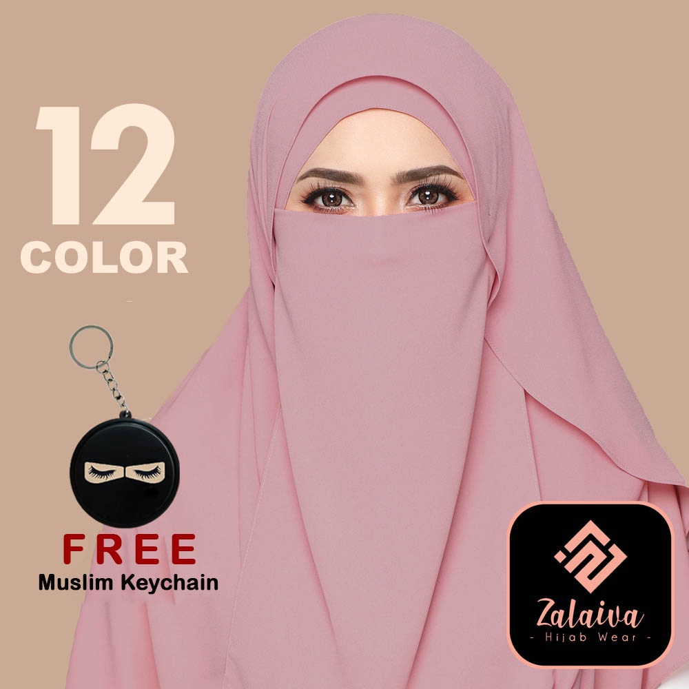 Cadar Tali Niqab Purdah 2 Layer Tanpa Jahitan Bawah Mata