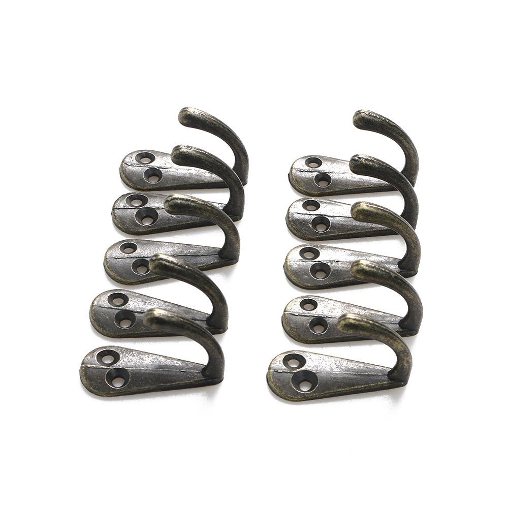 Solighter 10pcs Kait Dinding Seng Rak Penyimpanan Vintage Pintu Berkualitas Tinggi