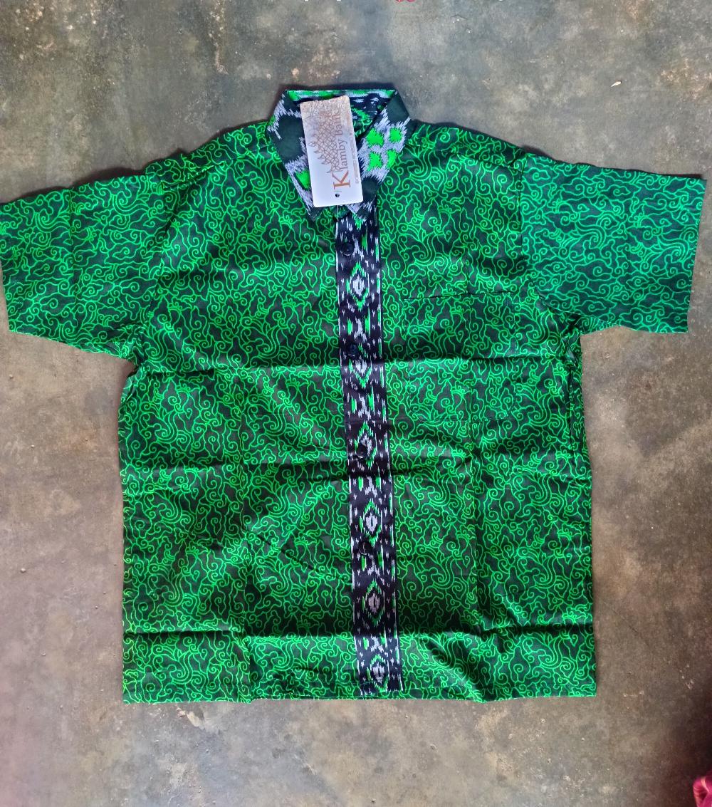 Kemeja Anak Batik Motif Mega Mendung Biru, Merah, Ijo Botol Fashion Kids