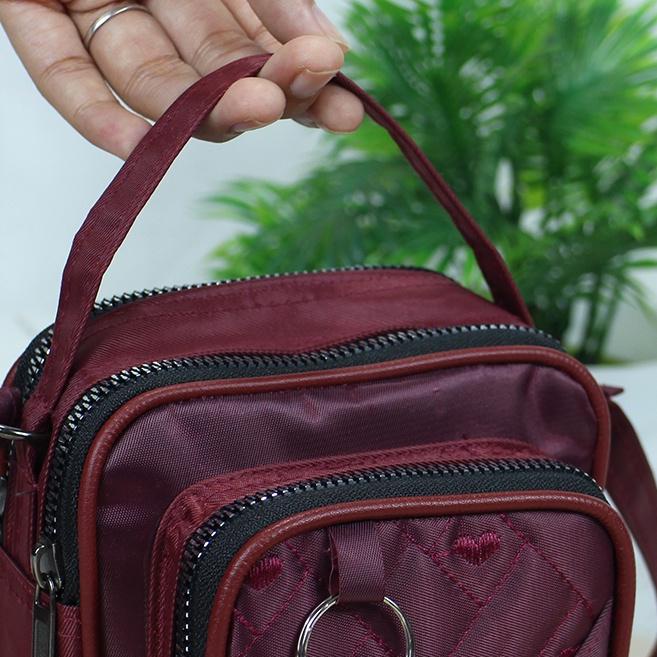 Luna Aura Tas Selempang Wanita Lonchamp Bordir Cibao 2in1 Slingbag Wanita Kekinian Tas Pouch Hp Nilo