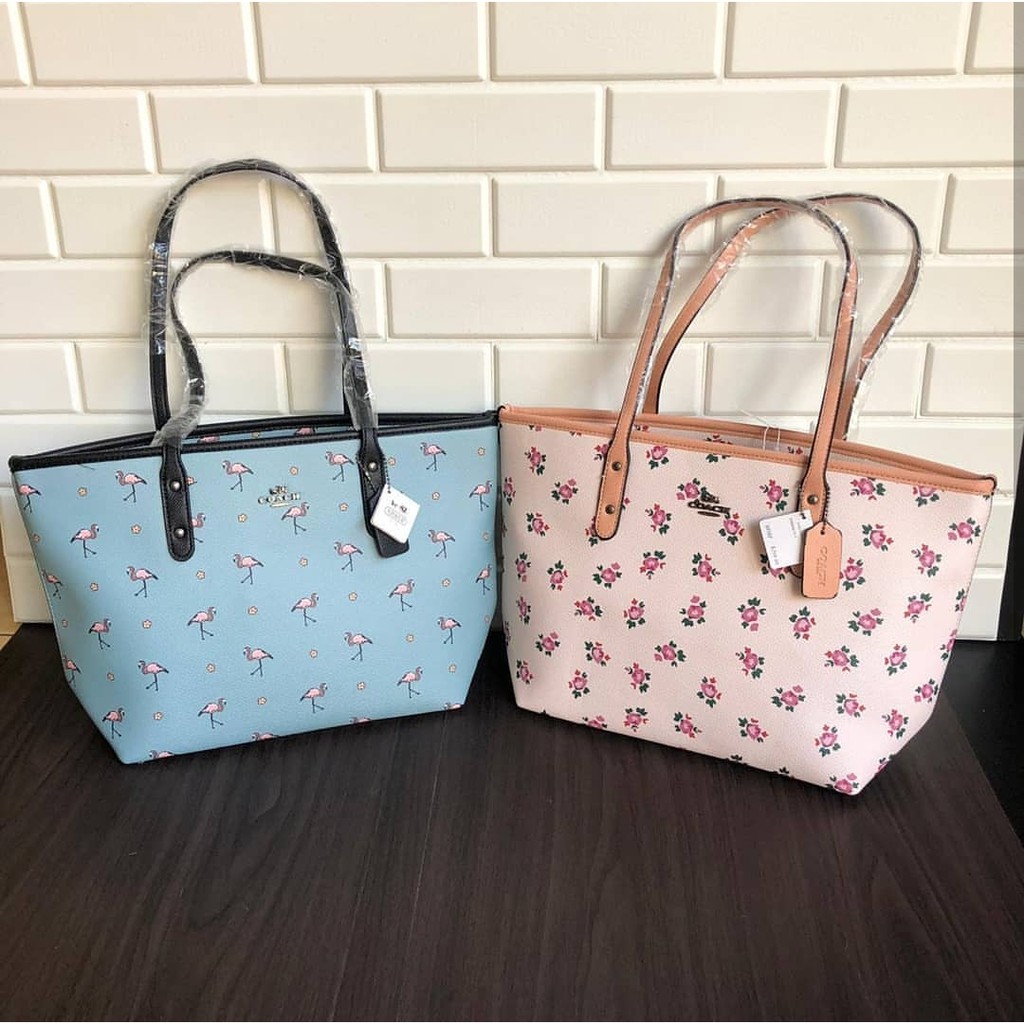 coach flower tote bag