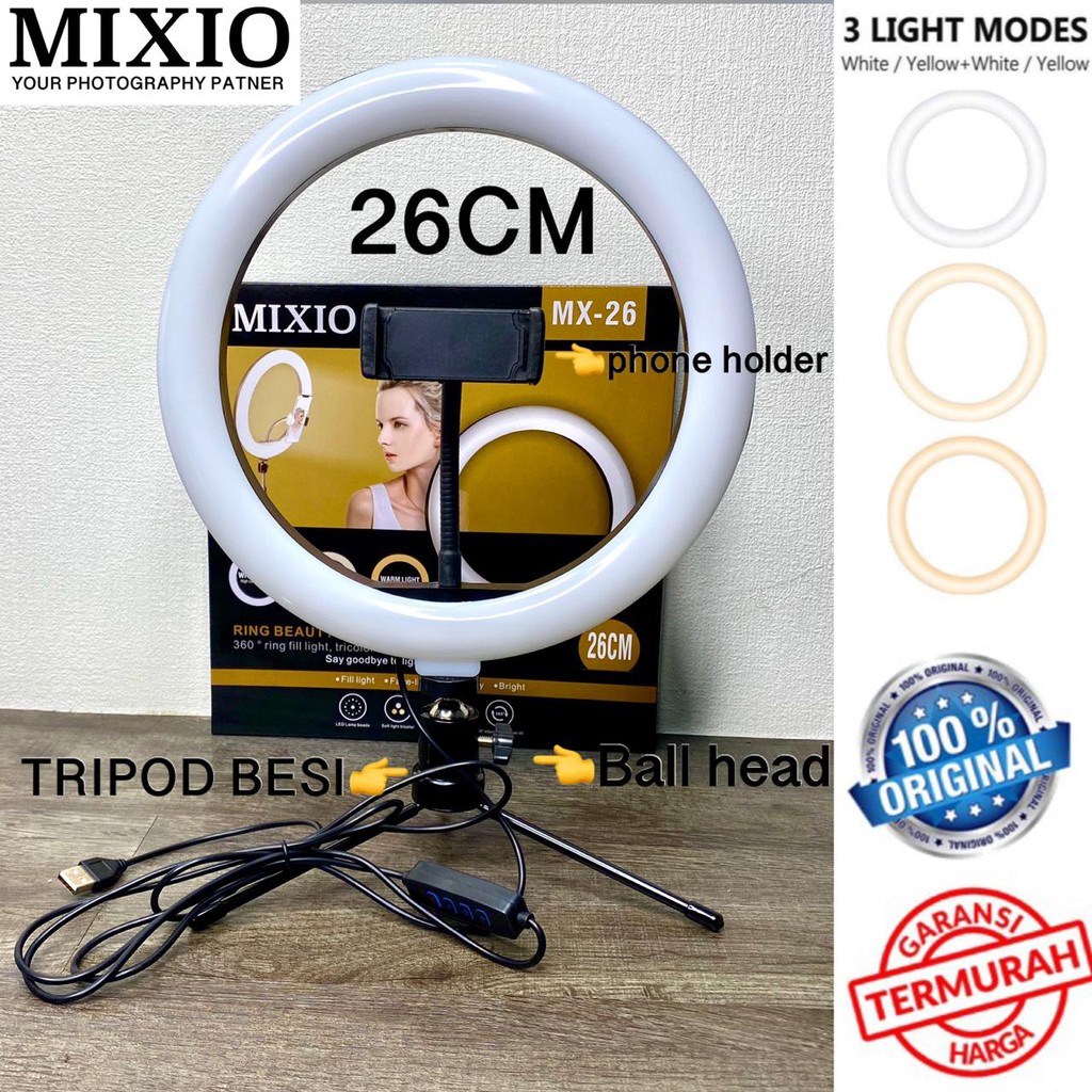 RING LIGHT LED 26CM + Tripod BESI TP002 Make Up Tiktok Ringlight PAKET