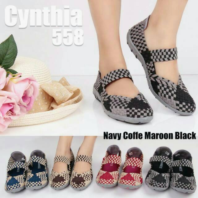 Sepatu rajut cynthia flat type 558
