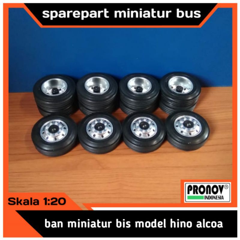 ban miniatur bus model hino alcoa baut 8 chrome