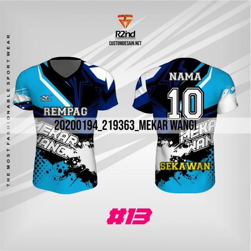 jersey / kaos volly full printing regarsport