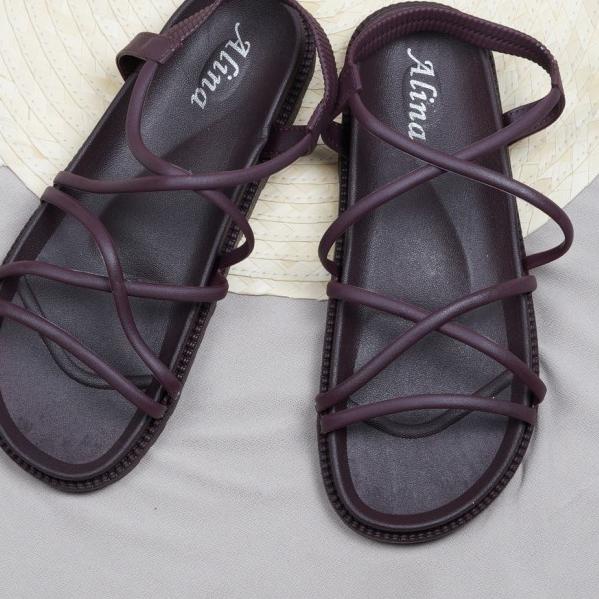 ♔ Sandal Gladiator Tali Bahan Jelly Sandal Wanita Model Gladiator Import - Hitam, 37 ☛