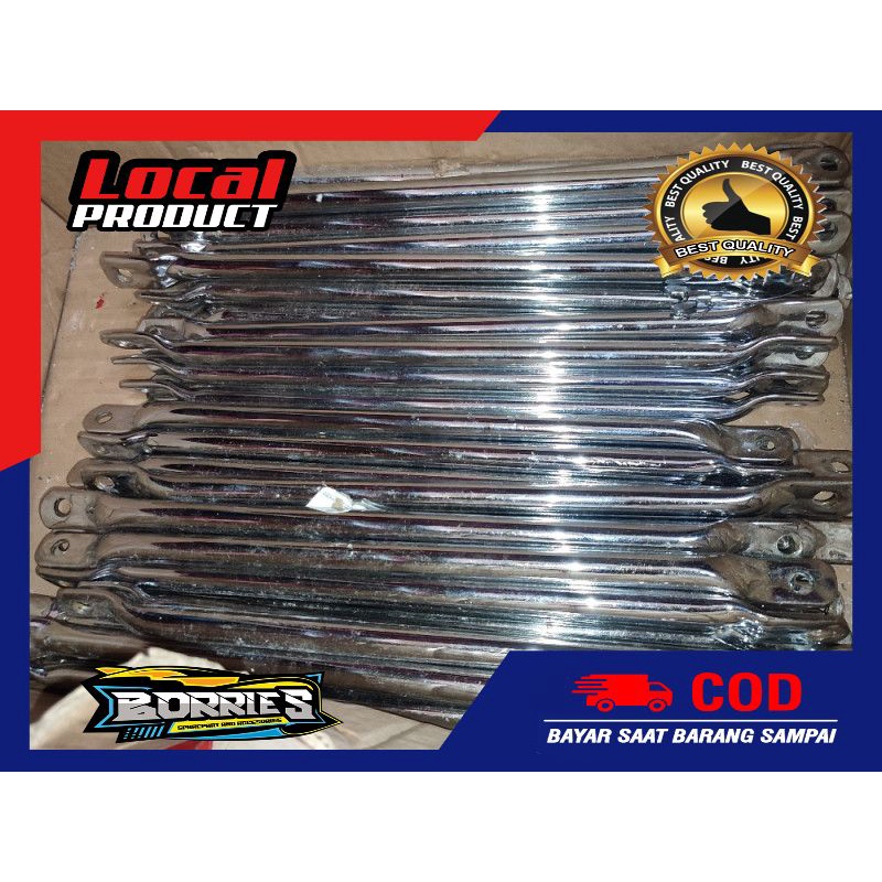 bar tension besi panel chrom lokal pegangan penahan tromol rem arm belakang rx king scorpio vixion