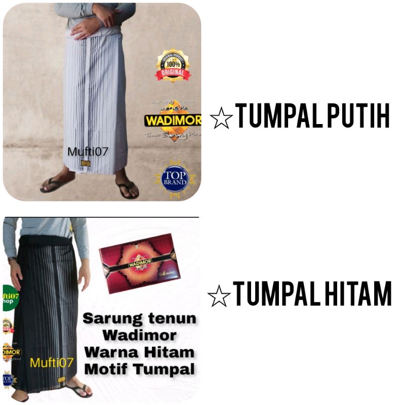 Sarung Wadimor Putih Tumpal dan Hitam Tumpal(cocok untk ank santri)