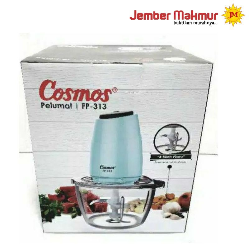 COSMOS FP-313 FOOD PROCESSOR FP313 CHOPPER COSMOS 4PISAU BLENDER COSMOS Daging baso KACA