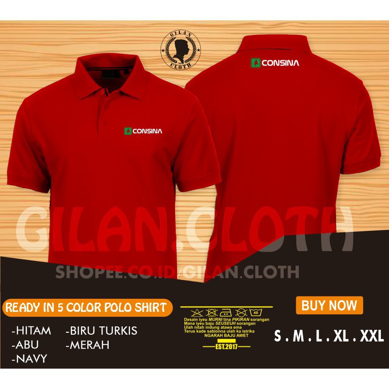 original Poloshirt Polo Kaos Baju Kerah CONSINA HIKING OUTDOOR ADVENTURE LOGO - GILAN CLOTH kapake