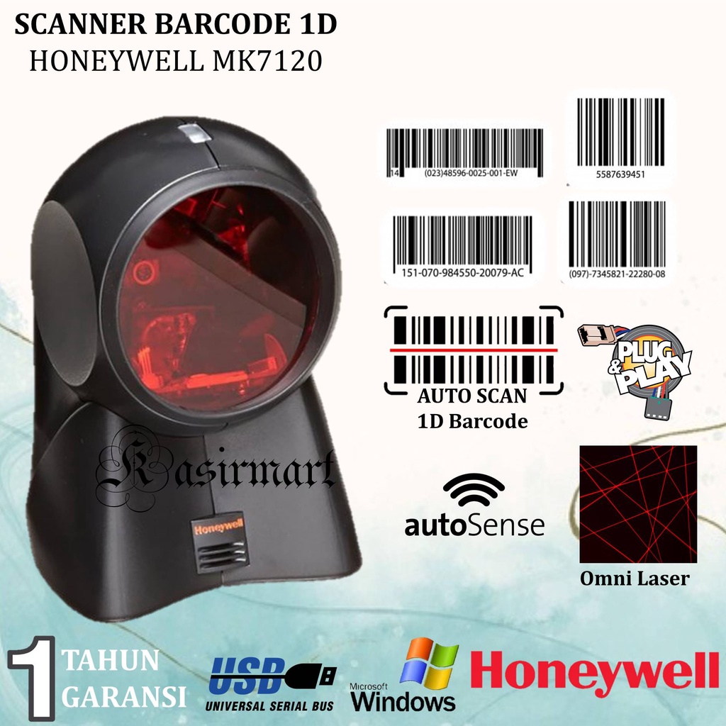 Honeywell MK7120 Scanner Barcode 1D Desktop USB MS7120 / MK-7120 / MS-7120 Omni