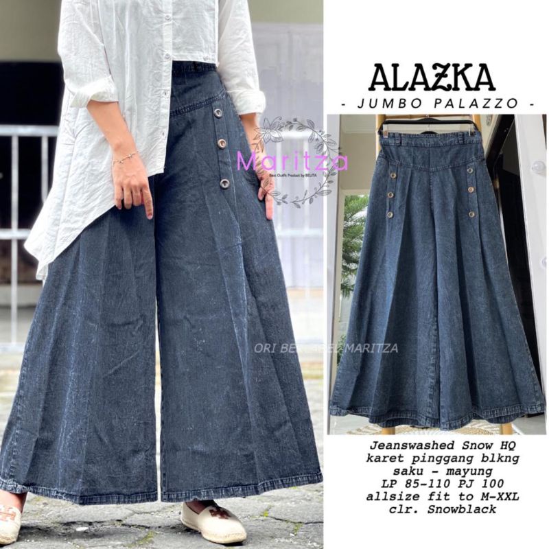 Celana Kulot Panjang Payung Bahan Jeans Snow fthir