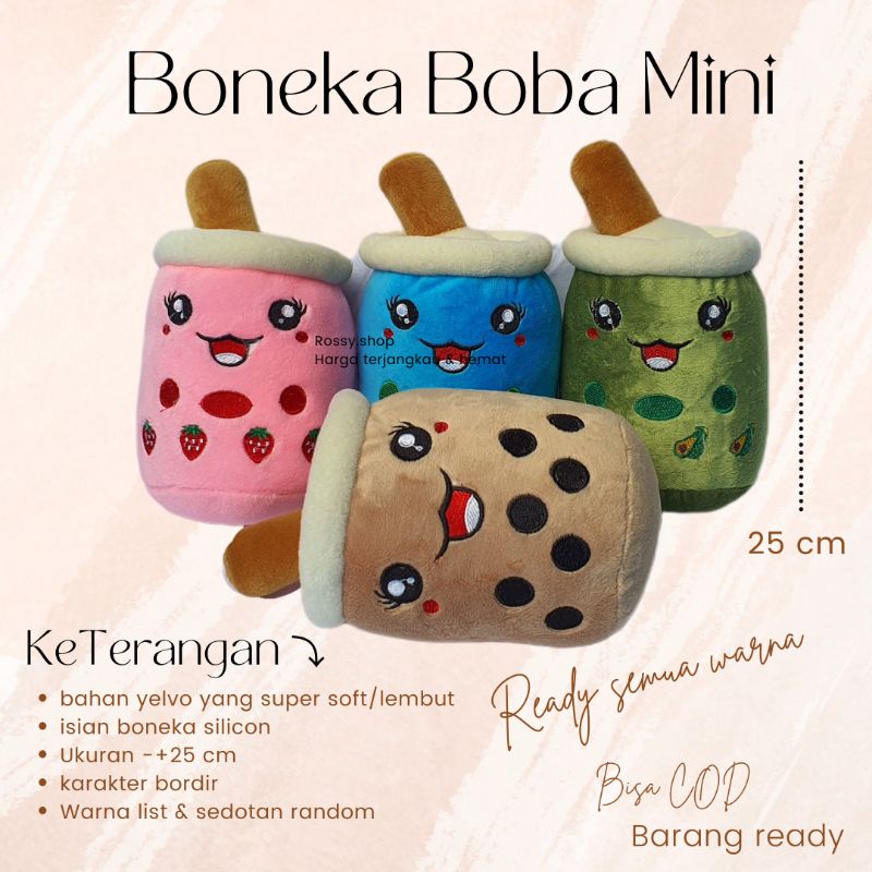 boneka boba mini/boneka boba kecil/boneka boba/boneka boba ukuran 25 cm