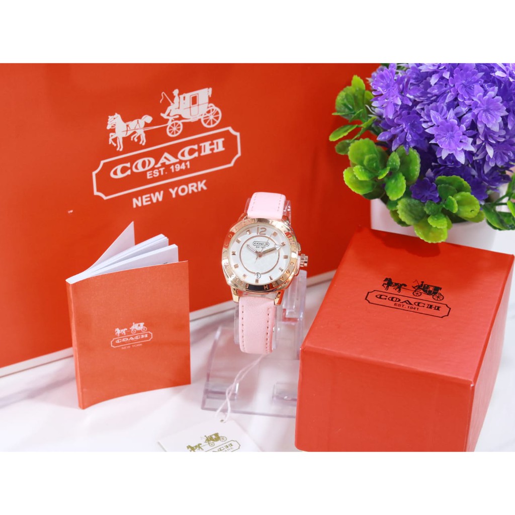 JAM TANGAN WANITA / JAM TANGAN CEWEK / JAM TANGAN MURAH / COACH TALI KULIT BOX EXCLUSIVE