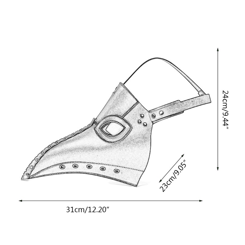 Alat Peraga Kostum Cosplay Halloween Bentuk Paruh Burung Bahan Kulit PU