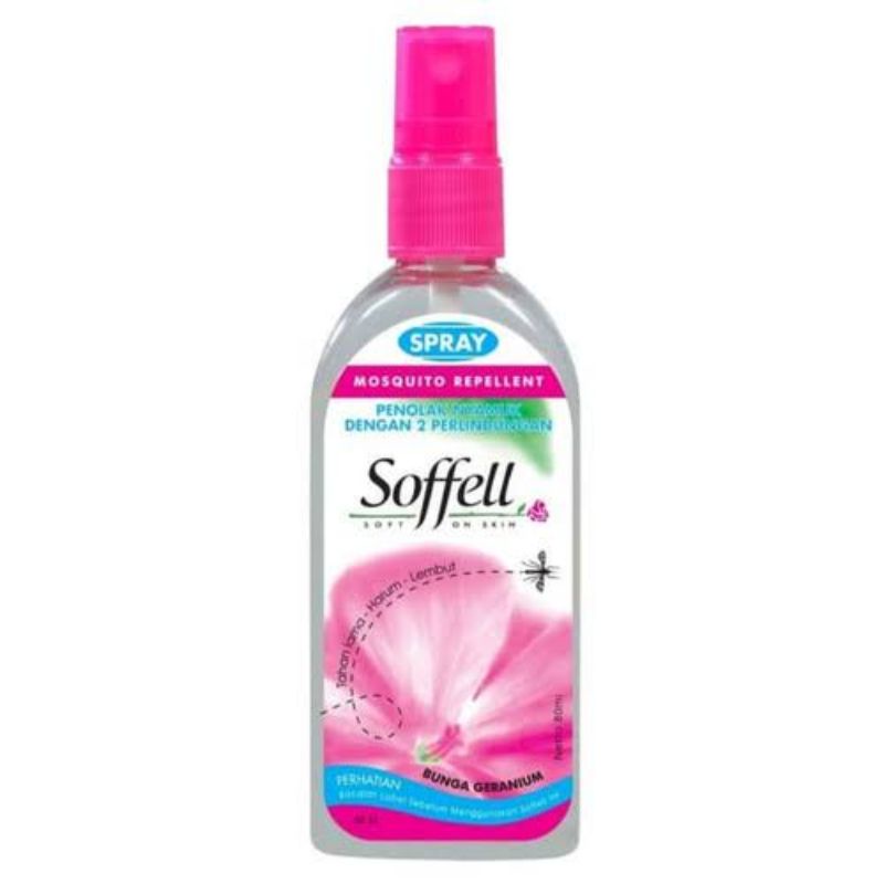 Soffell Spray Wangi Bunga Geranium 80 ml / Spray Anti Nyamuk / Sofel