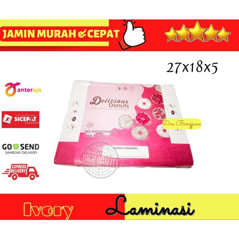 

DUS DONAT PINK IVORY/DUS DONAT ISI 6/DUS DONAT 27X18X5/DUS SNACK/DUS BROWNIES/DUS KUE/DUS KRAFT LAMINASI/BOX BROWNIES