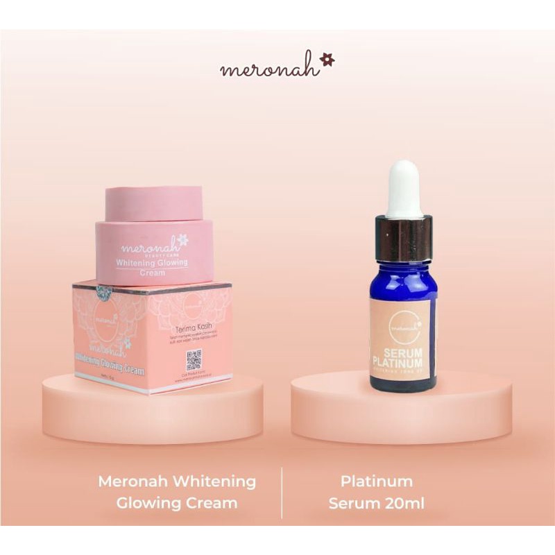 PAKET  WAJAHPLATINUM SERUM  &amp; CREAM MERONAH