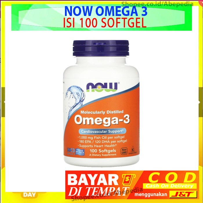 (BISA COD) NOW OMEGA 3 Isi 100 Softgels Halal