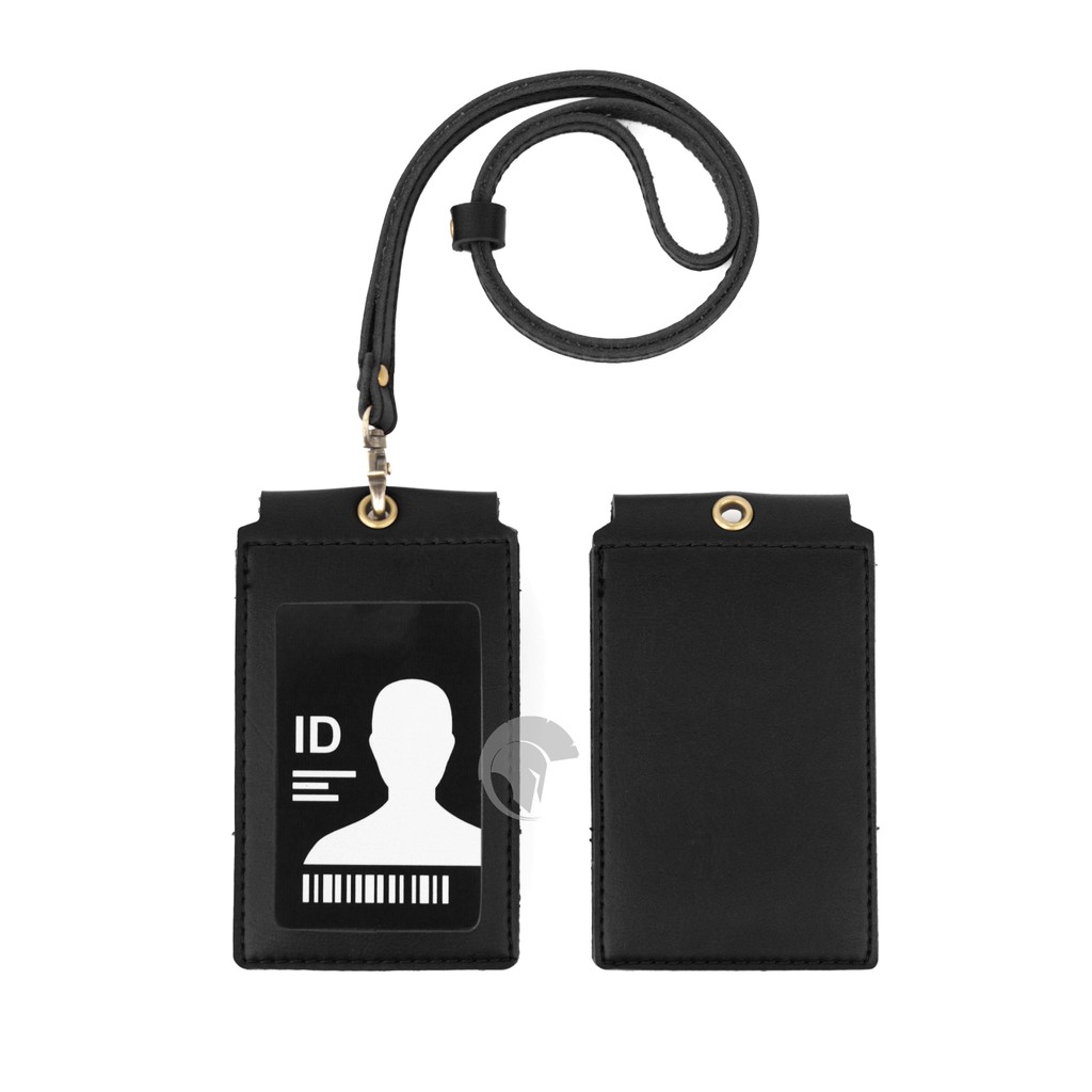 

FIRSTHAND Gantungan Nama Souvenir Kantor Murah ID Card Front Hitam Lanyard Murah Name Tag Kulit
