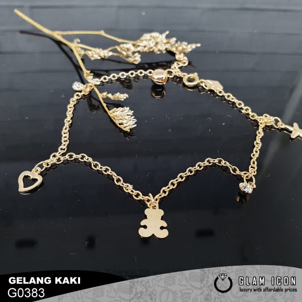 GLAMICON JEWELRY-Gelang Kaki Wanita Mata bintang Love G0383 GKG
