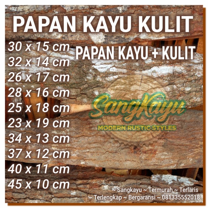 Media tanam anggrek papan kayu kulit Bahan kerajinan hiasan dinding dl - 30 x 15 cm