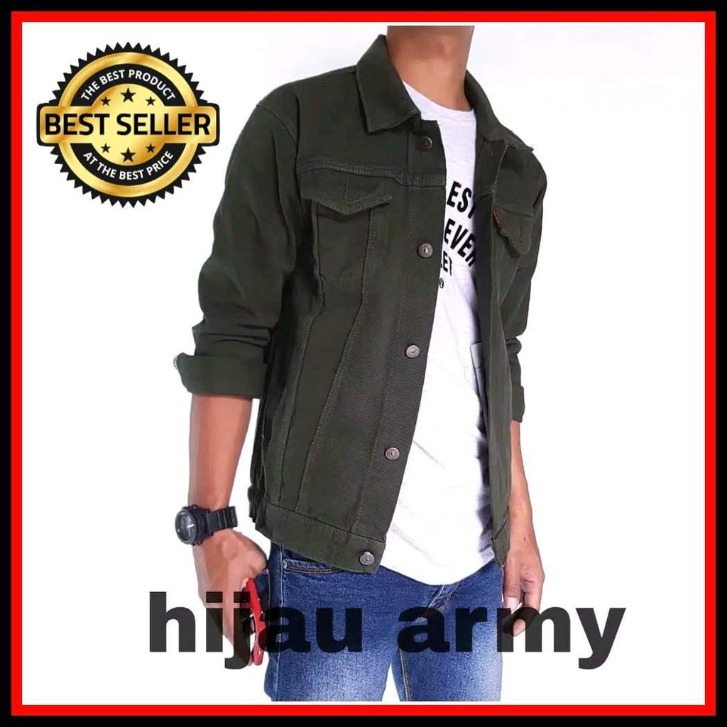 Promo Bayar di tempat COD JAKET JEANS DENIM LEVIS PRIA  warna hijau,maroon, hitam, size M,L,XL