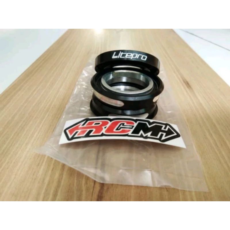 BANTALAN BEARING LAKER LAHER SEPEDA LIPAT MANGKUK MANKOK SET 44MM LITEPRO LITE PRO BLACK HITAM GOLD EMAS MERAH RED ORI ORIGINAL LITEPRO LITE PRO ASLI