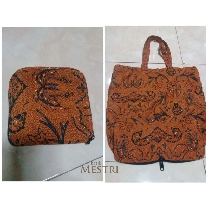 Tas Batik Lipat / Tas Belanja Batik Lipat Rit Bawah