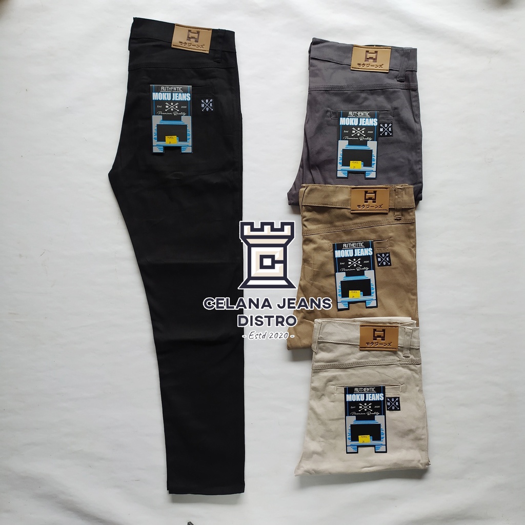 Celana Chino Panjang Pria Abu Gelap Distro Moku