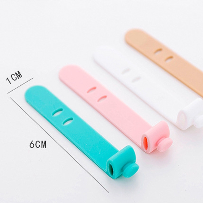 4 Pcs Silicone USB Cable Organizer / Cable Line Ties / Earbud Cord Wrap / Headphone Cord Winder / Cable Manager Keeper Ties Straps /  Earphone Cord Clips / Organize Disordered Cables