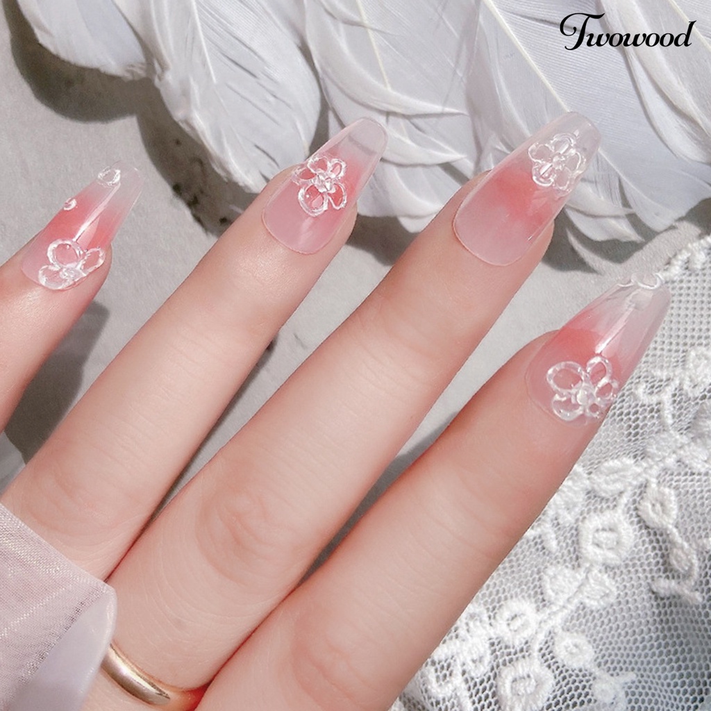 Twowood 1 Lembar Stiker Kuku Motif Bunga Untuk Nail Art DIY