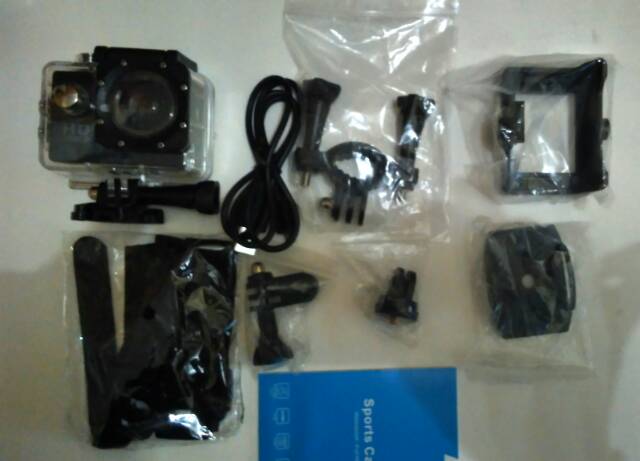 Action Camera A7 Sportcam/Helmet Waterproof 1080P Wide Angle Layar LCD