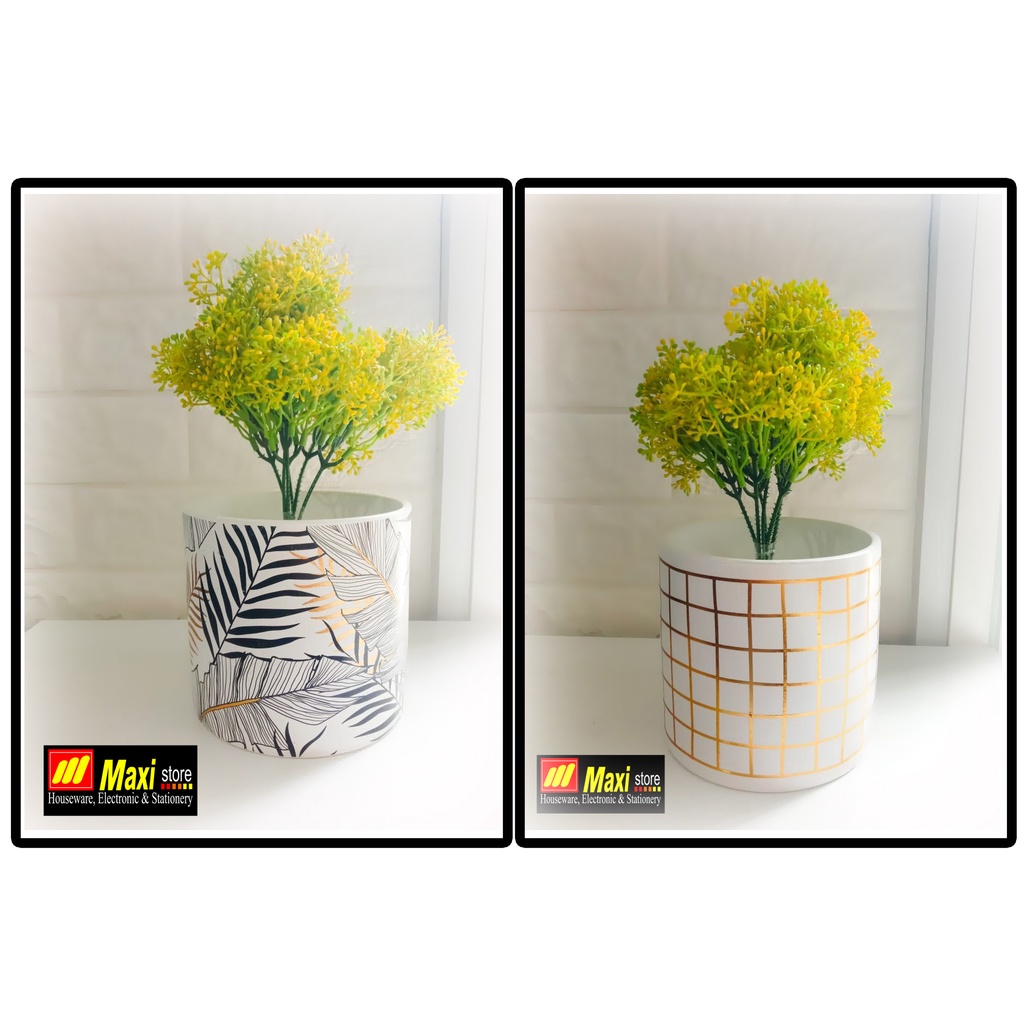 Pot bunga keramik motif - Maxistore